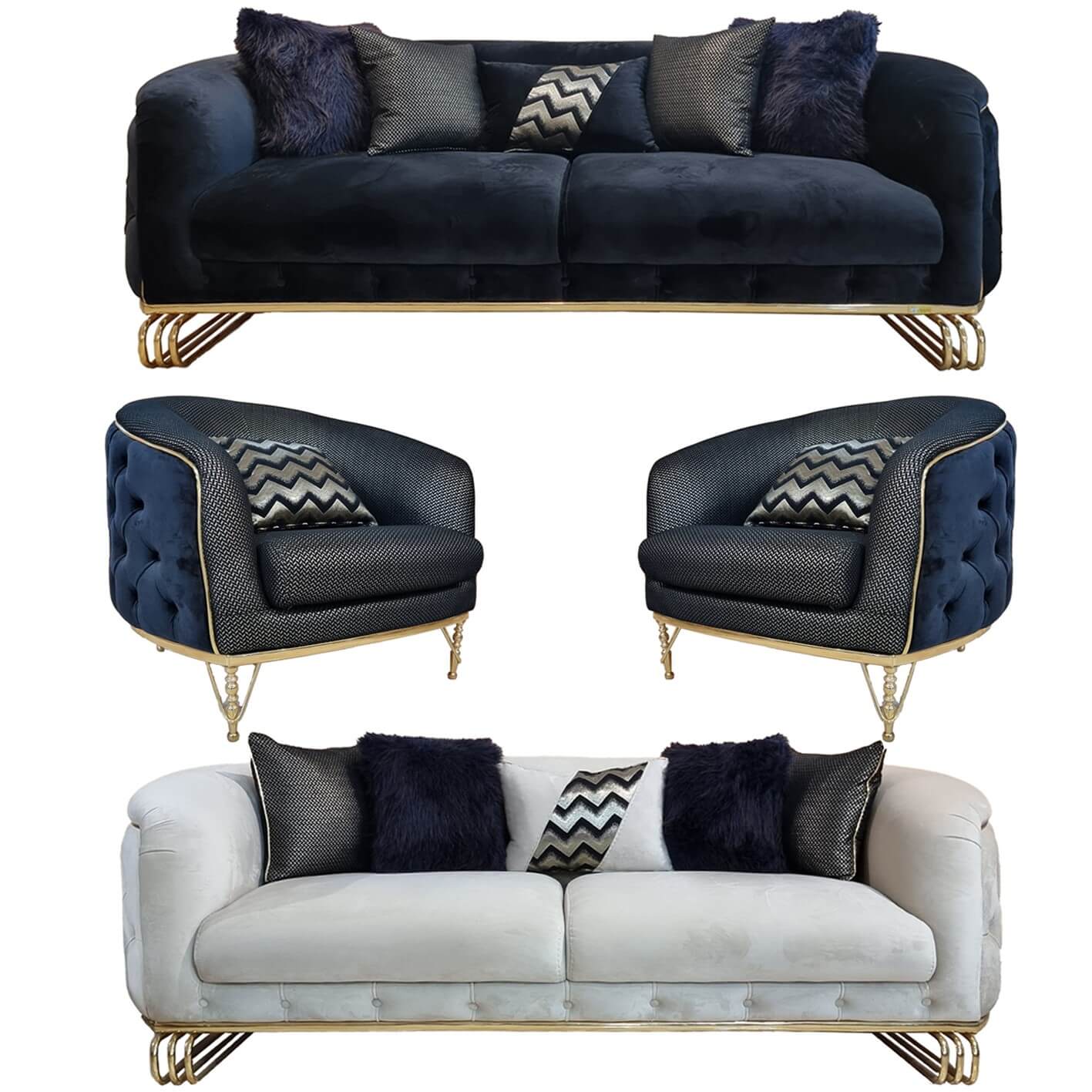 مبل راحتی 8 نفره مدل ویلتون کد 1033 ساخته شده با فوم سرد