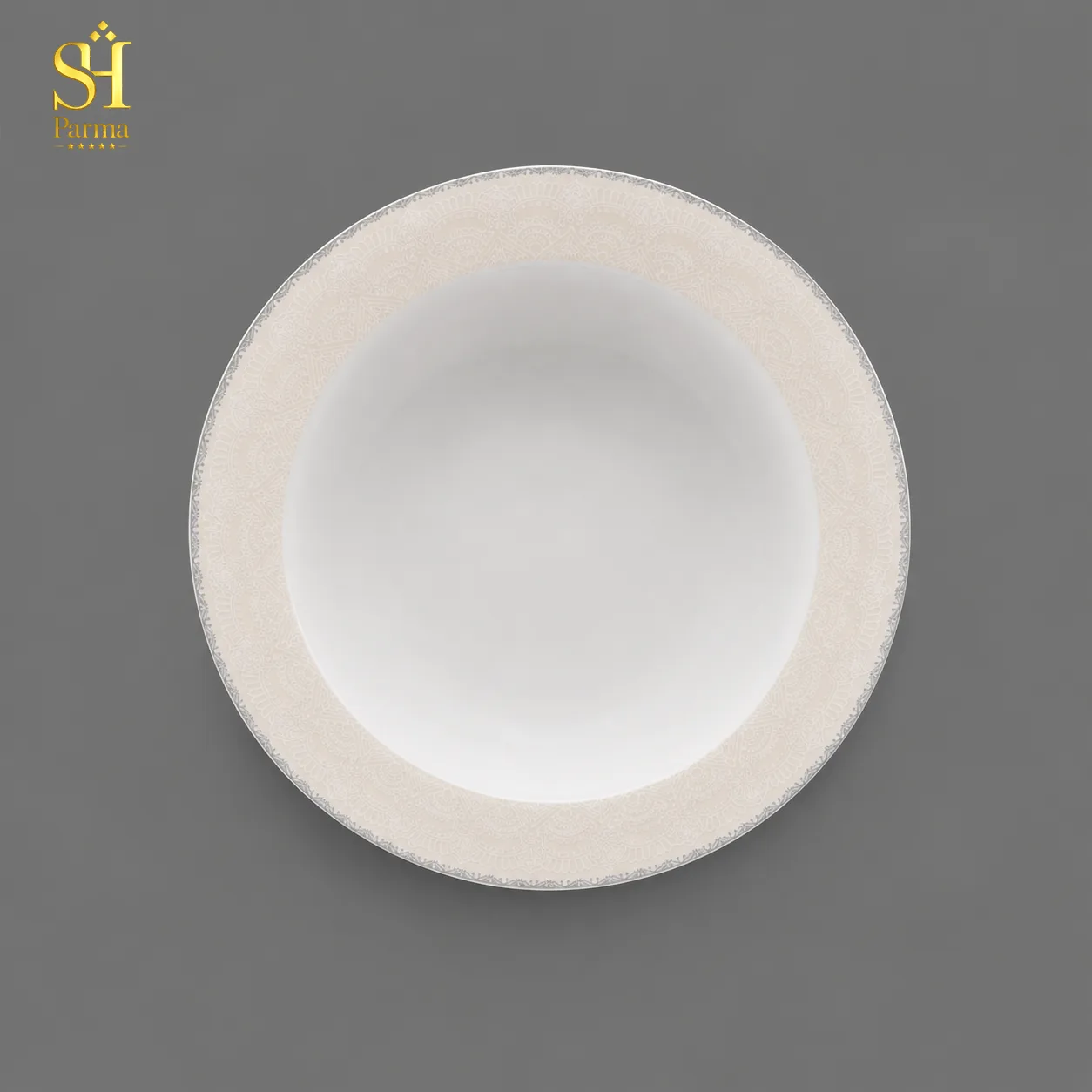 سرویس آرکوپال ۲۶ پارچه برند پارما بدنه گرد طرح سورنا آرک کرمی - تصویر 4