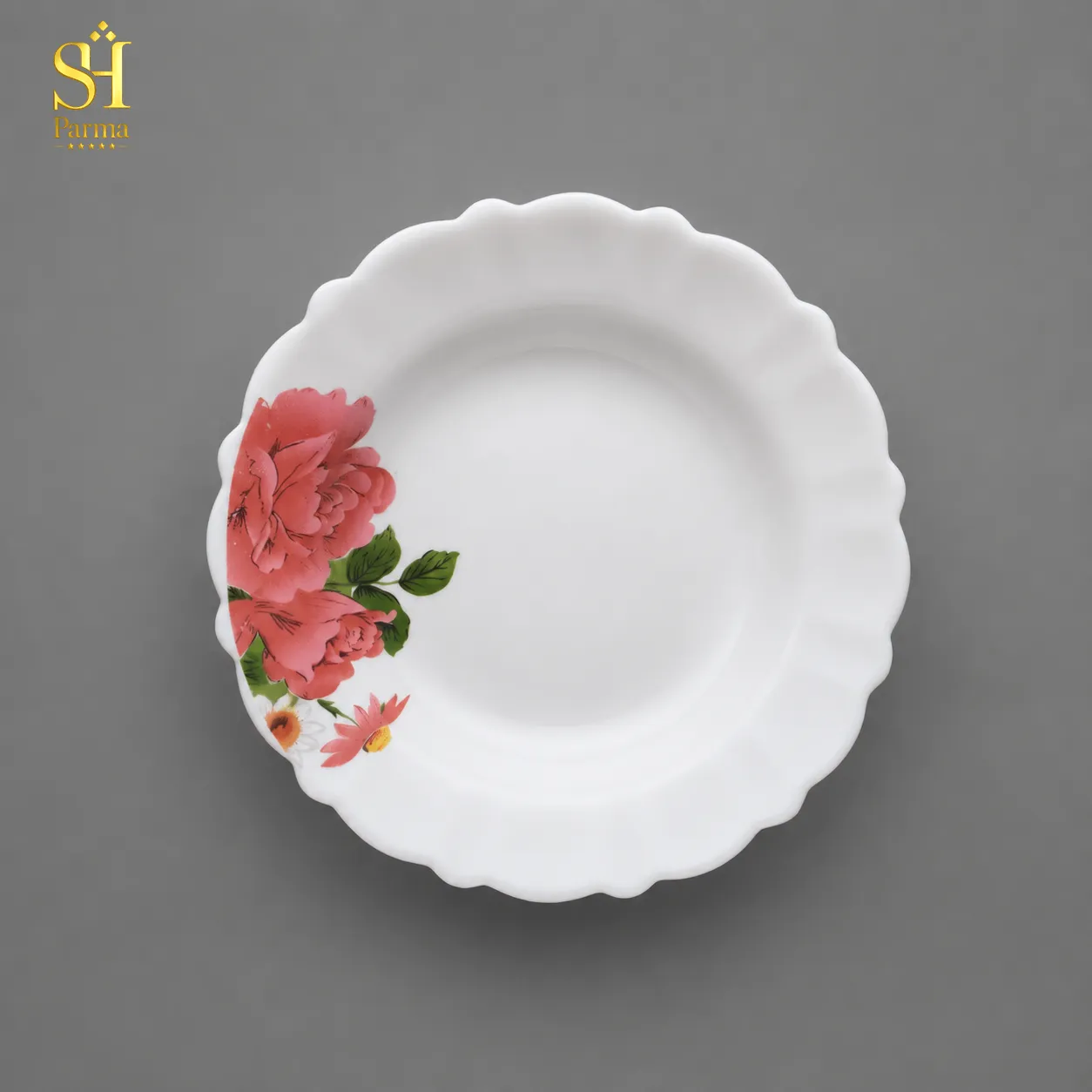 سرویس آرکوپال ۲۶ پارچه برند پارما بدنه کنگره طرح ریحانا لب سفید | ۶ نفره - تصویر 4