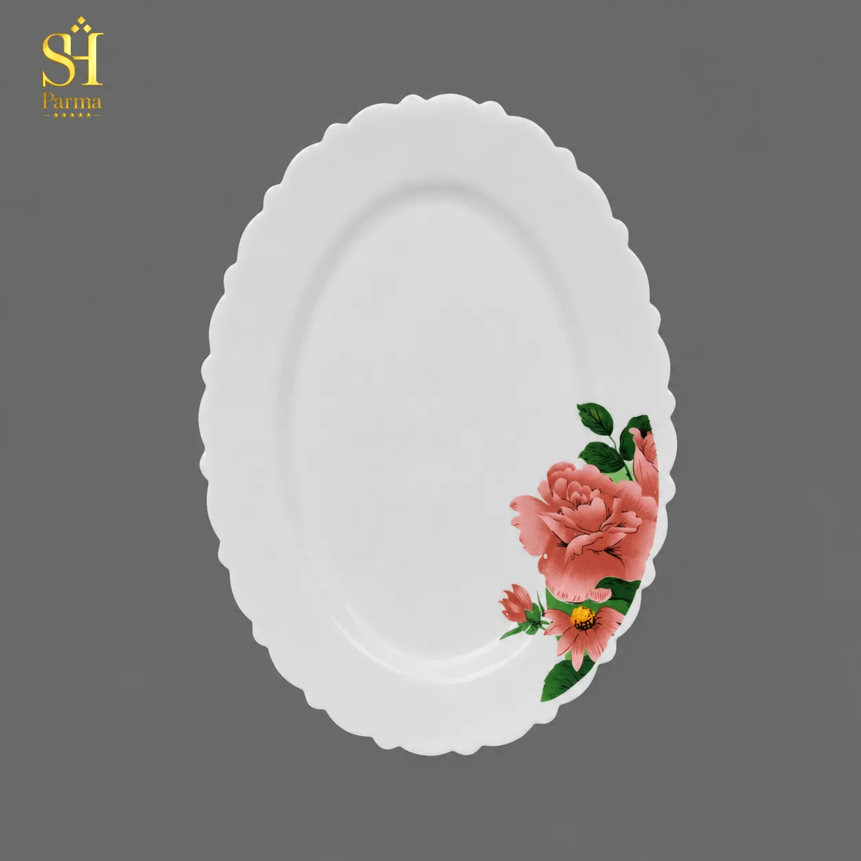 سرویس آرکوپال ۲۶ پارچه برند پارما بدنه کنگره طرح ریحانا لب سفید | ۶ نفره - تصویر 2