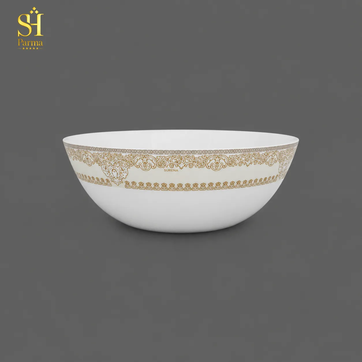 سرویس آرکوپال ۲۶ پارچه برند پارما بدنه گرد طرح سورنا طوسی لب سفید | ۶ نفره - تصویر 6
