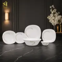 سرویس آرکوپال ۲۶ پارچه برند پارما بدنه مربع طرح شمل لب سفید | ۶ نفره