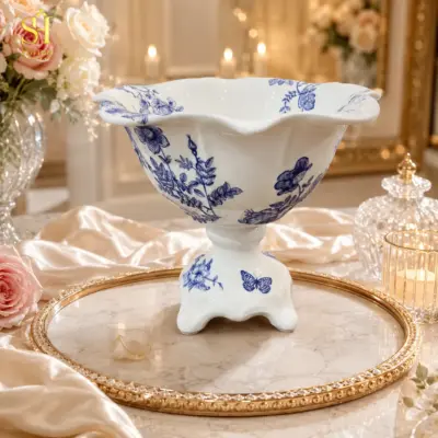 آجیل خوری پایه دار طرح پرنده آبی