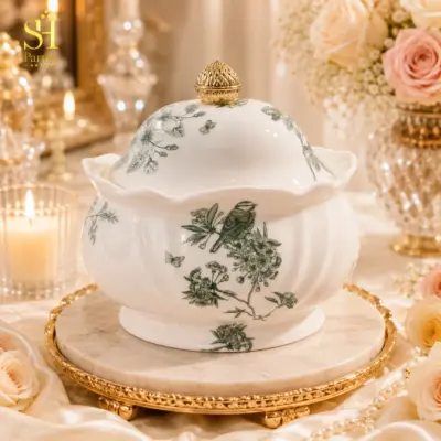 شکلات خوری درب دار طرح پرنده سبز